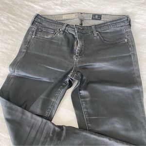 AG designer jeans the Legging Ankle faded black waxy finish size 28